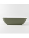 ROCK fritstående badekar 170 x 70 cm Solid surface - Talkum/Armygrøn