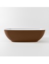 ROCK fritstående badekar 170 x 70 cm Solid surface - Talkum/Rustbrun