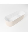 NOBLE fritstående badekar 180 x 75 cm Solid surface - Talkum/Linned
