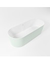 NOBLE fritstående badekar 180 x 75 cm Solid surface - Talkum/Svag grøn