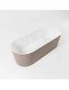 NOBLE fritstående badekar 180 x 75 cm Solid surface - Talkum/Røg