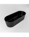 NOBLE fritstående badekar 180 x 75 cm Solid surface - Sort
