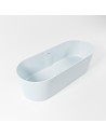 NOBLE fritstående badekar 180 x 75 cm Solid surface - Babyblå
