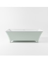 LUNDY fritstående badekar 170 x 75 cm Solid surface - Talkum/Svag grøn