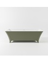 LUNDY fritstående badekar 170 x 75 cm Solid surface - Talkum/Armygrøn