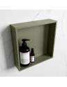 EASY hylde til badeværelset 29,5 x 29,5 cm Solid surface - Armygrøn