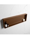 EASY hylde til badeværelset 89,5 x 29,5 cm Solid surface - Rustbrun