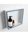 EASY hylde til badeværelset 29,5 x 29,5 cm Solid surface - Talkum/Jeansblå