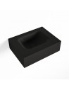 LEX væghængt håndvask 40 x 30 cm Solid surface - Sort