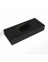 LEX væghængt håndvask 70 x 30 cm Solid surface - Sort