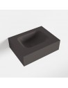 LEX væghængt håndvask 40 x 30 cm Solid surface - Mørkegrå