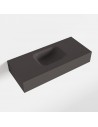 LEX væghængt håndvask 70 x 30 cm Solid surface - Mørkegrå