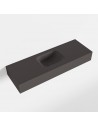 LEX væghængt håndvask 90 x 30 cm Solid surface - Mørkegrå