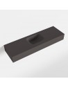 LEX væghængt håndvask 100 x 30 cm Solid surface - Mørkegrå