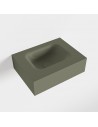 LEX væghængt håndvask 40 x 30 cm Solid surface - Armygrøn