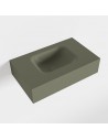 LEX væghængt håndvask 50 x 30 cm Solid surface - Armygrøn