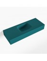 LEX væghængt håndvask 80 x 30 cm Solid surface - Petrolium