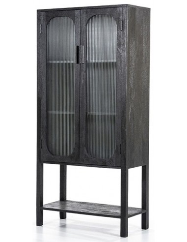 Eden vitrineskab i mangotræ og glas...