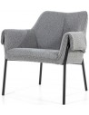 Tony lænestol i polyester og metal H74 x B73 x D69 cm - Grå