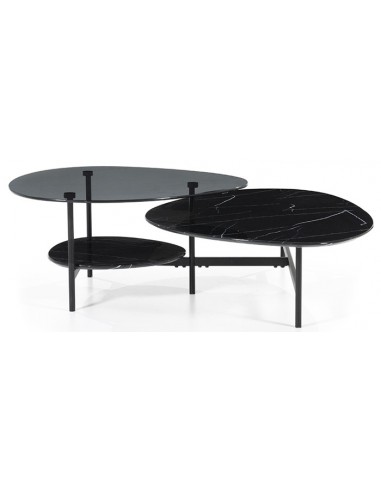 Levi sofabord i glas og faux marmor...