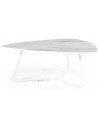 Neno sofabord i metal og glas 75 x 85 cm - Hvid/Hvid marmor