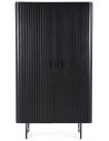 Remi Vitrineskab i metal og mangotræ H170 cm - Sort/Sort