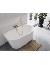 VICA Vægmonteret badekar 170 x 80 cm Akryl - Blank hvid/Guld