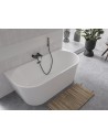 VICA Vægmonteret badekar 170 x 80 cm Akryl - Blank hvid/Mat sort