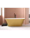 ASSOS S-Line Fritstående badekar 159 x 70 cm Mineralsten - Blank hvid/Glimmer guld