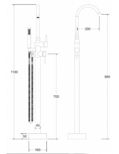 ILLUSION ll Badekar armatur H110 cm -...
