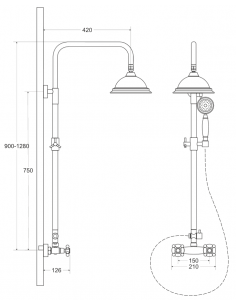 RETRO brusesæt m/termostat... 2
