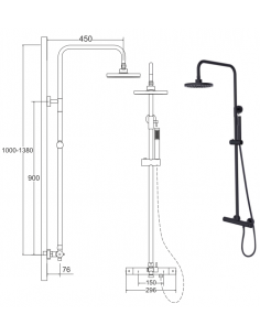 DECCO brusesæt m/termostat... 2