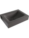 CLOUD væghængt håndvask 60 x 46 cm Solid surface - Mørkegrå