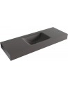 CLOUD væghængt håndvask 130 x 46 cm Solid surface - Mørkegrå