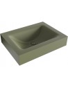 CLOUD væghængt håndvask 60 x 46 cm Solid surface - Armygrøn
