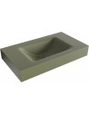 CLOUD væghængt håndvask 80 x 46 cm Solid surface - Armygrøn