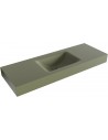 CLOUD væghængt håndvask 130 x 46 cm Solid surface - Armygrøn