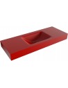 CLOUD væghængt håndvask 120 x 46 cm Solid surface - Rød