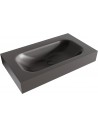 BIG SMALL væghængt håndvask 80 x 46 cm Solid surface - Mørkegrå