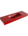 BIG SMALL væghængt håndvask 130 x 46 cm Solid surface - Rød