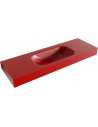 BIG SMALL væghængt håndvask 140 x 46 cm Solid surface - Rød