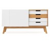 Woodman Chaser sideboard i retro design - Hvid/Eg