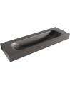 BIG LARGE væghængt håndvask 140 x 46 cm Solid surface - Mørkegrå