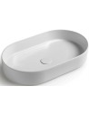 BLADE OVALE Bordmonteret håndvask 60 x 36 cm Keramik - Blank hvid