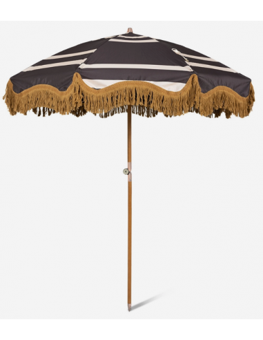 Retro Strandparasol i polyester og...