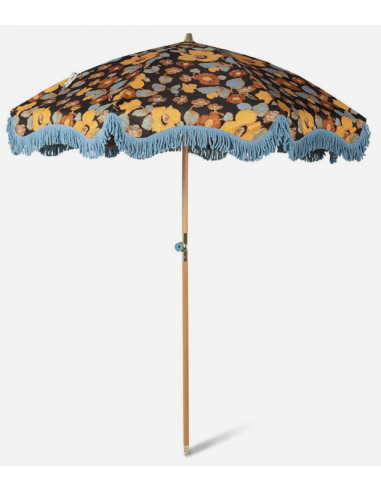 Retro Strandparasol i polyester og...