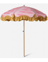 Retro Strandparasol i polyester og bøgetræ Ø200 cm - Rosa