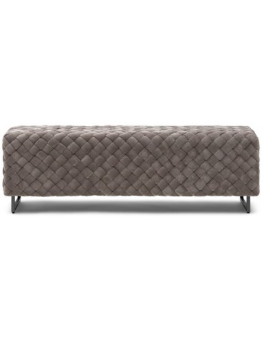 Bænk i tweed og metal B150 cm - Stengrå