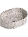 Ideavit Rock bordmonteret håndvask 40 x 28 cm Beton - Lys terrazzo