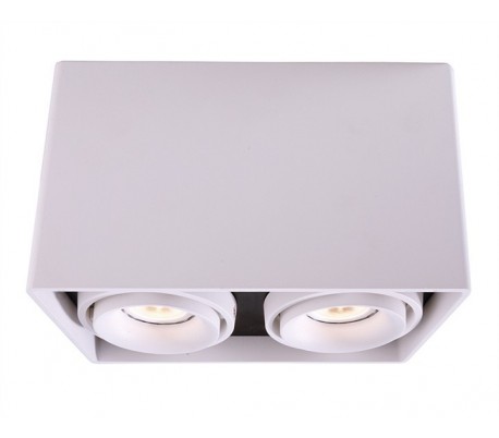 Mona II dobbelt påbygningsspot - Hvid